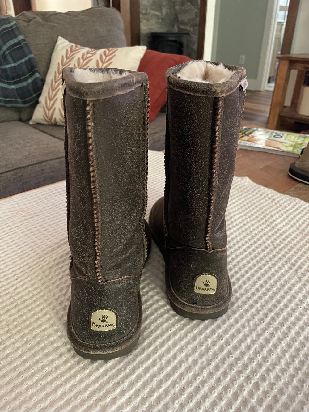 BearPaw Women's Dark Brown Suede Mid-Calf Winter Boots - Picture 2 of 4